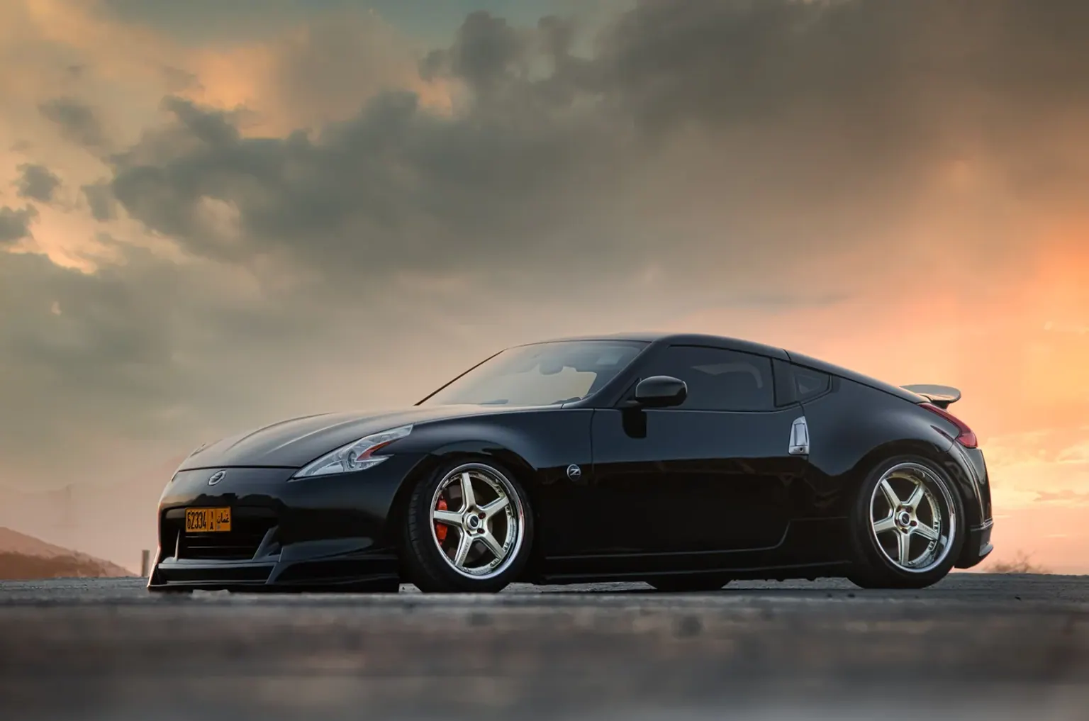Sports car in cinematic light